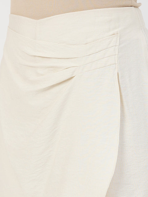 Madame Beige Printed Rayon-Blend Shorts