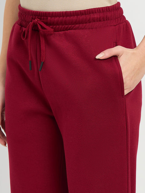 mSECRET Maroon Cotton Blend Track Bottoms
