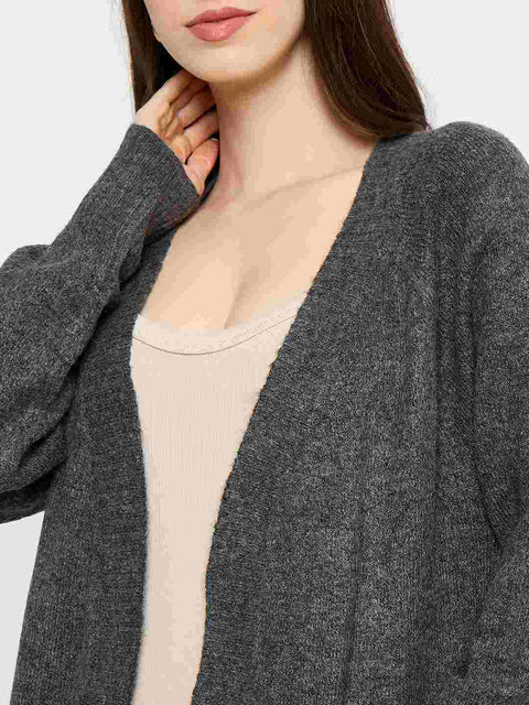 Madame Acrylic Dark Grey Long Open Shrug