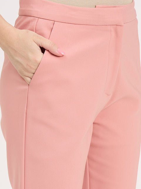 Madame Blush Cotton Blend Tapered Trousers