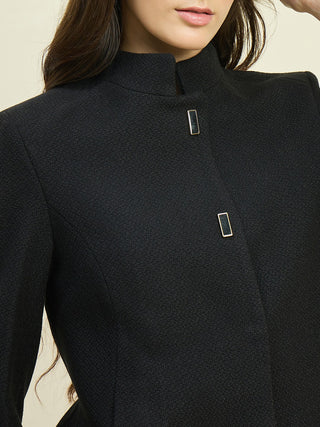 Madame Black Mock Neck Coat