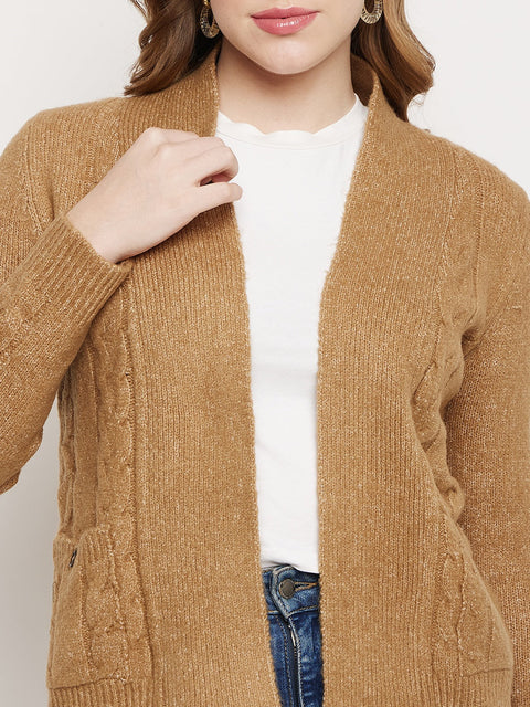 Madame Khaki Cable Knit Shrug