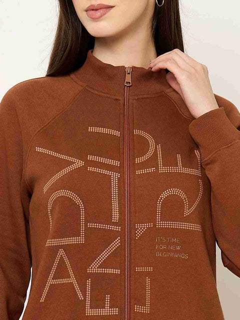 mSECRET Light Brown Embroidered Night Suit