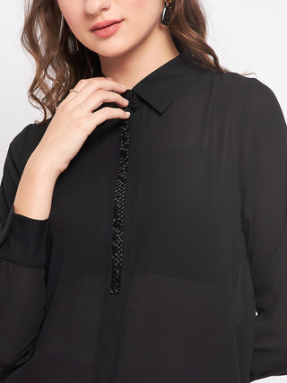 Madame Black Embellished Shirt