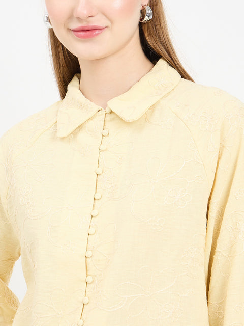 Madame Solid Yellow Shirt