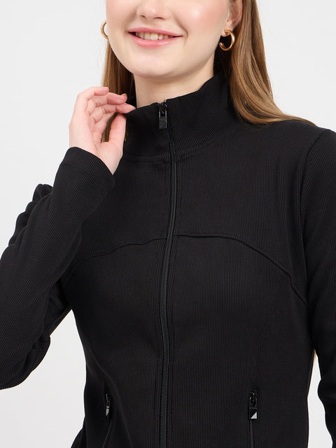 Madame Zipper Pocket Mock Neck Sweatshirt