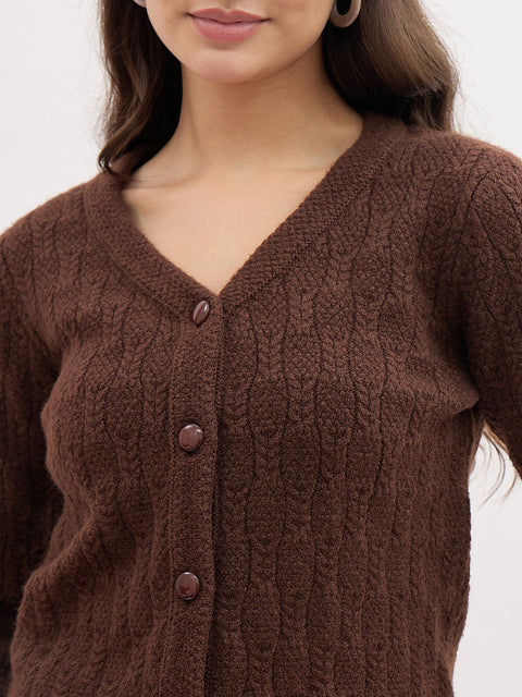 Madame Chocolate Rayon Blend Cardigan