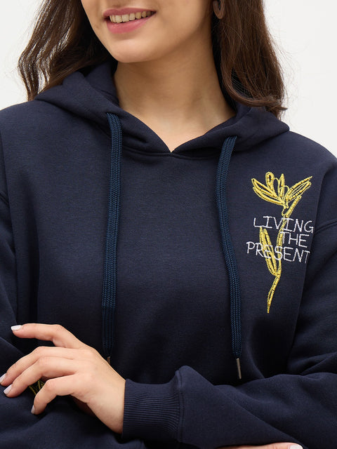 Madame Blue Floral Cotton Sweatshirt