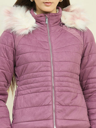 Madame Wine Red Fur Collar Jacket