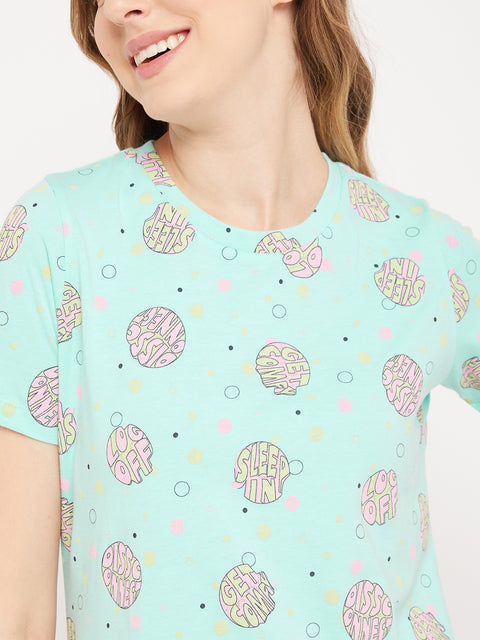 Msecret Aqua Cotton 2 Pc Cotton Nightsuit