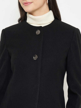 Madame Round Neck Black Short Coat