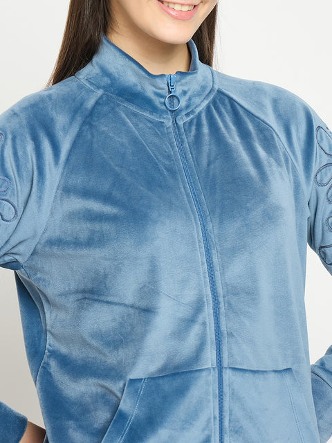 mSECRET Blue Mock Neck Night Suit