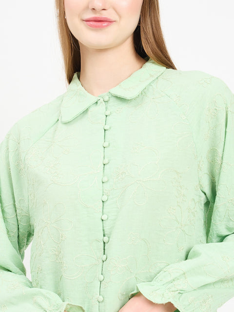 Madame Solid Mint Green Shirt
