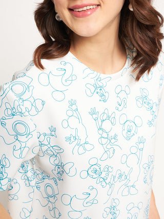 Madame White Disney Print Top