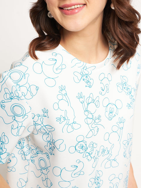 Madame White Disney Print Top