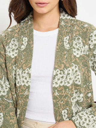 Madame Printed Green Shrug