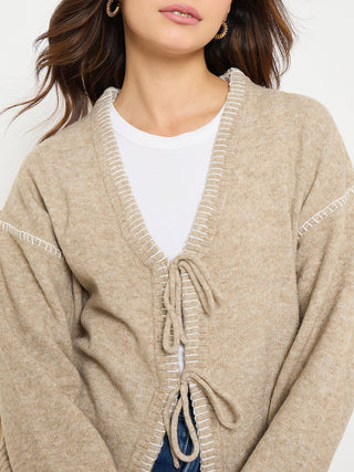 Madame Contrast Seams V Neck Sweater