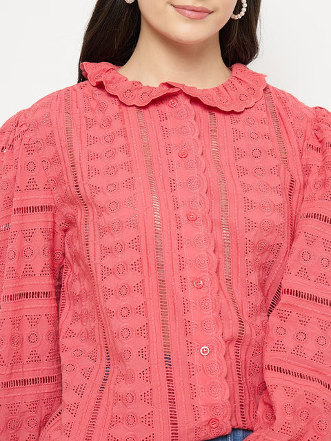 Madame Coral Cotton Lace Fabric Top