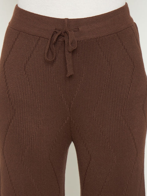 Madame Brown Straight Fit Wool Bottoms