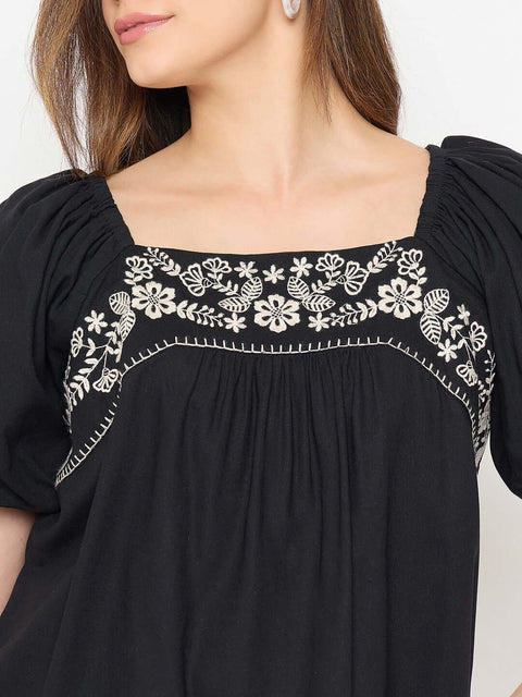 Madame Rayon Blend Black Top