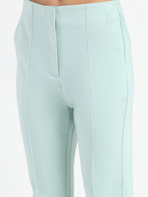 Madame Alex Front Pintuck Detailed Mint Green Trousers
