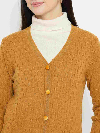 Madame Cable Knit Mustard Yellow Cardigan