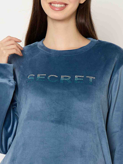 mSECRET Teal Crew Neck Night Suit
