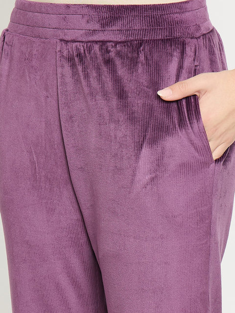 mSECRET Purple High Neck Night Suit