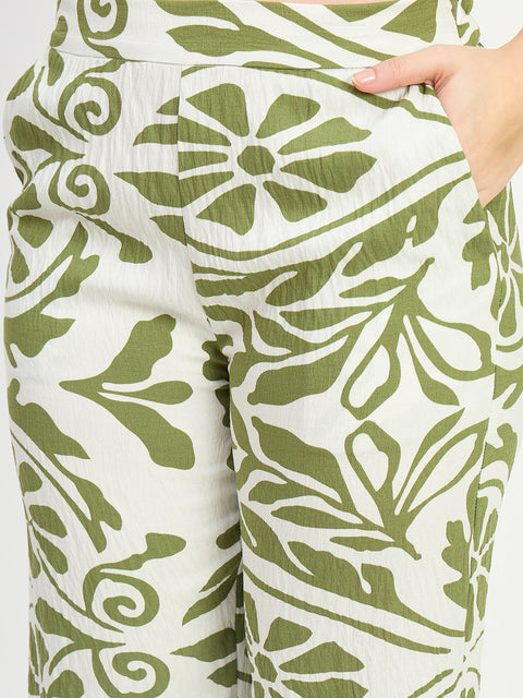 Madame Green Printed Rayon Blend Co-ord Set