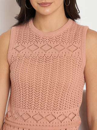 Madame Cotton Top and Bottom Rosewood Pink  Knitted Co-ord Set