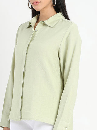Madame Apple Green Rayon Blend Shirt