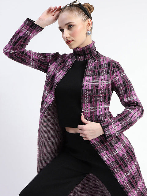 Madame Mauve Geometric Print Shrug With Sleeveless Top And Bottom Co-Ord Set