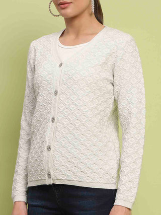 Madame Cable Knit Off White Cardigan