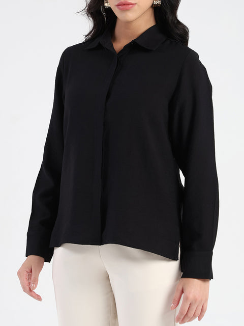 Madame Black Rayon Blend Shirt