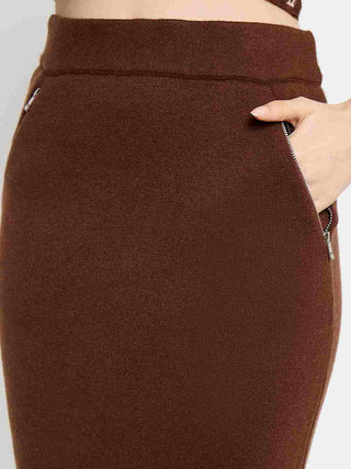 Madame Printed Top and Maxi Skirt Brown Co-ord Set