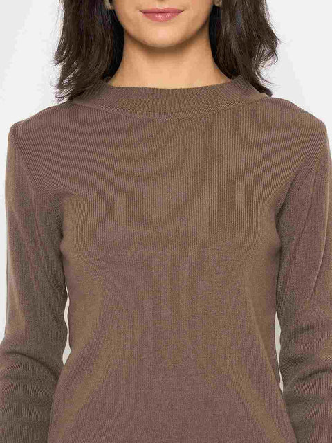 Madame Mock Neck Solid Mint Chocolate Skeeve