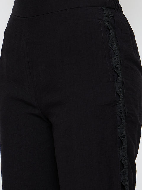 Madame Rayon Lace Black Co-ord Set