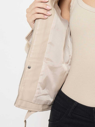 Madame Faux Fur Beige Bomber Jacket