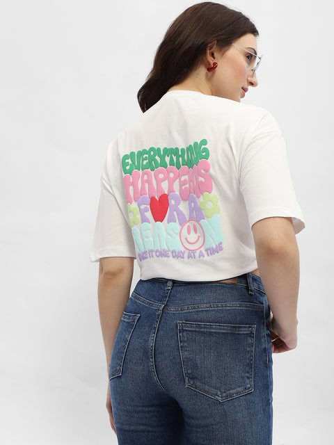 Madame Typography White Cotton T-Shirt