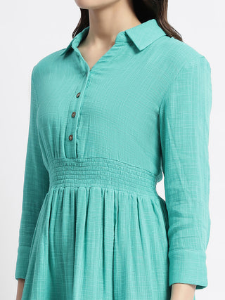 Madame Fit And Flare Sea Green Mini Dress