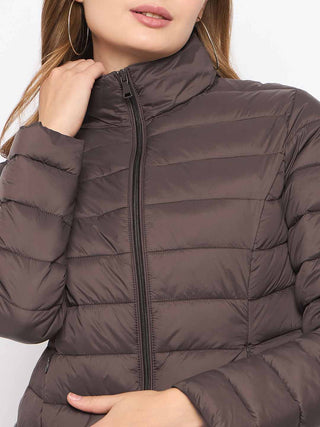 Madame Quilted Coffee Brown Puffer Jacket