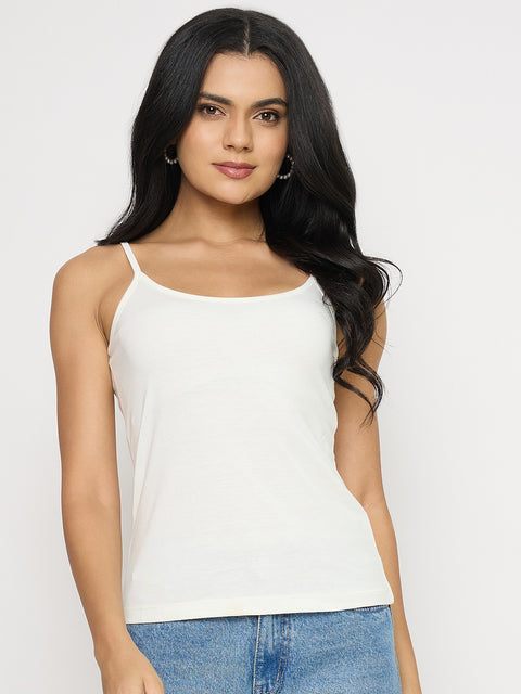 Madame Lace Detail Off White Cotton Top