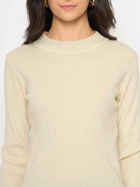 Madame Mock Neck Solid Beige Skeeve