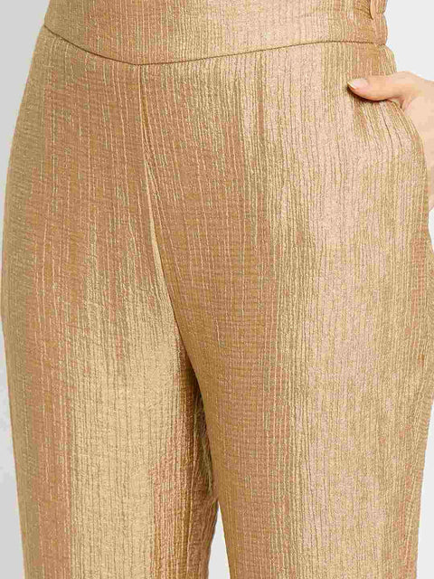 Madame Tie Knot Top and Straight Bottoms Golden Yellow Co-ord Set