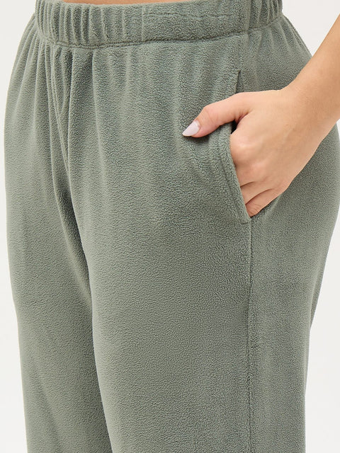 mSECRET Sage Green Printed Night Suit