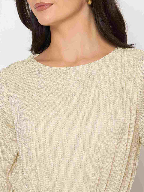 Madame Solid Midi Off White Shift Dress