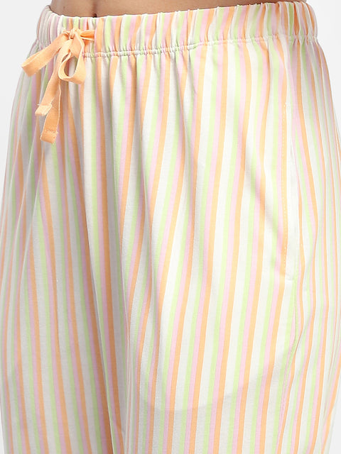 Msecret Striped Orange Two Piece Nightsuit