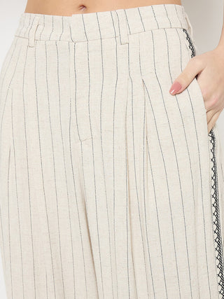 Madame Ivory Viscose Linen Blend Co-Ord Set