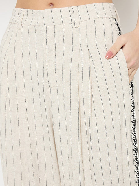 Madame Ivory Viscose Linen Blend Co-Ord Set