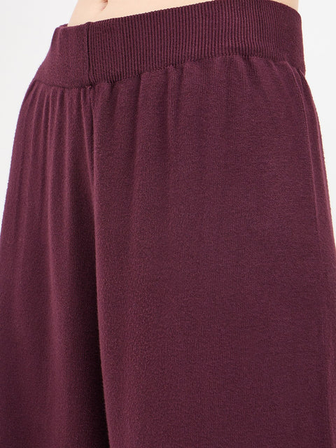 Madame Designer Purple Knit Co-ord Set